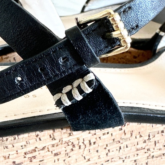 Cole Haan Steffi Wedge Cork Platform Black Suede Sandal 7.5 - Picture 10 of 13